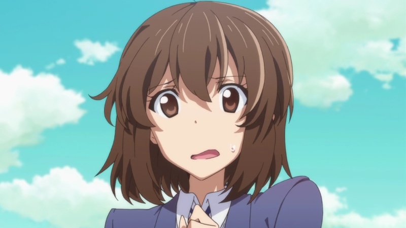 Anime girl serious face