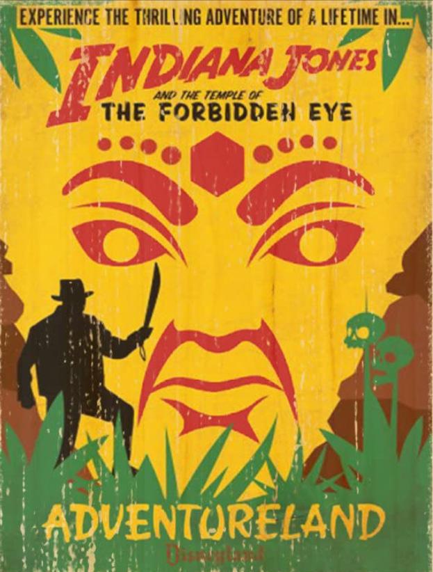 Индиана Джонс и храм Запретного глаза - реклама аттракциона (1995, постер фильма)