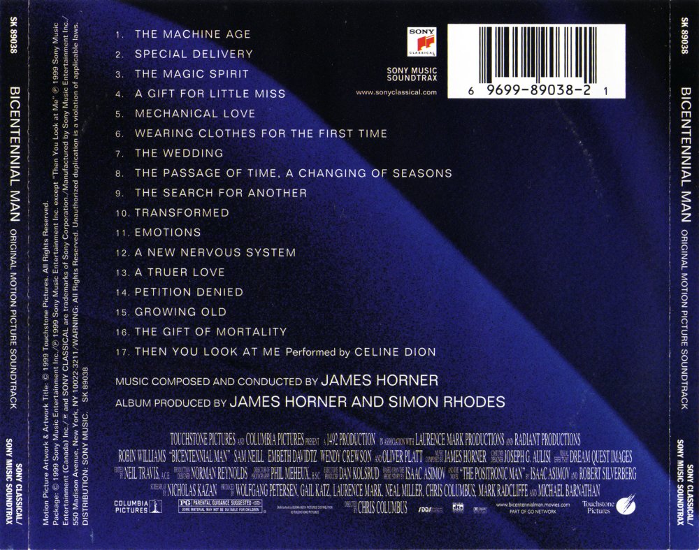Bicentennial Man Original Motion Picture Soundtrack саундтрек из фильма 